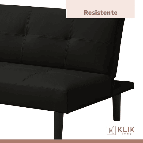 Futón Sofá Cama 2 cuerpos Sofía - Ecocuero Negro 7