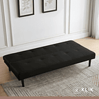 Futón Sofá Cama 2 cuerpos Sofía - Ecocuero Negro 8