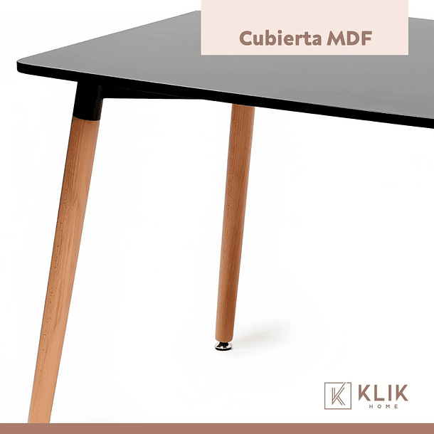 Mesa de Comedor 120x80 Rectangular - Negra 6