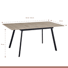 Mesa extensible 120 a 160 cm, ancho 80cm - Madera Clara  4