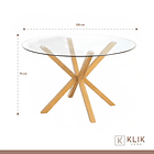 Mesa de comedor redonda de vidrio Cross 120cm 4