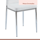 Silla Dining Acolchada Liana con patas cromadas - Blanca 7