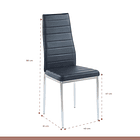 Silla Dining Acolchada Liana con patas cromadas - Negra 4