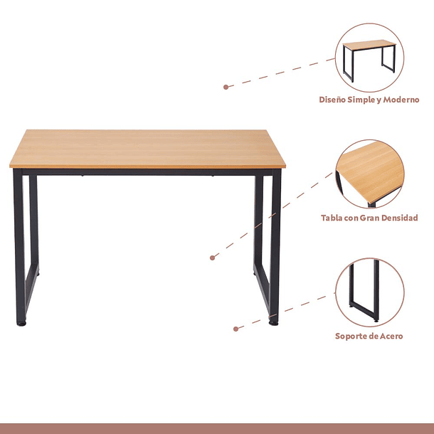 Escritorio Industrial Home Office - Madera Clara 3