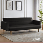 Futón Sofá Cama 3 cuerpos Sara - Ecocuero Negro 2