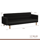 Futón Sofá Cama 3 cuerpos Sara - Ecocuero Negro 4