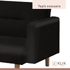 Futón Sofá Cama 3 cuerpos Sara - Ecocuero Negro 5