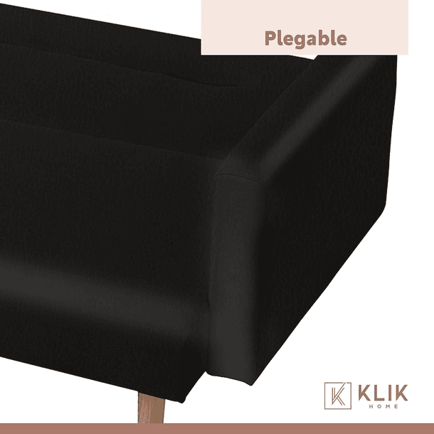 Futón Sofá Cama 3 cuerpos Sara - Ecocuero Negro 6