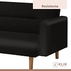 Futón Sofá Cama 3 cuerpos Sara - Ecocuero Negro 7