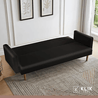 Futón Sofá Cama 3 cuerpos Sara - Ecocuero Negro 8