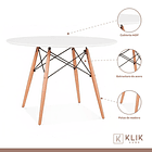 Comedor Eames 80cm redonda Blanca + 4 Sillas Crossback Danubio Menta 3