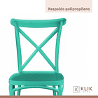 Comedor Rectangular Blanca 120x80cms + 6 Silla Crossback Danubio Menta 7