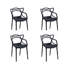 Pack de 4 sillas de terraza o comedor Master - Negras 1