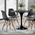 Comedor Mesa Tulip Negra - 4 Sillas Eames Negras 8