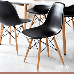 Pack de 4 Sillas Eames Negra