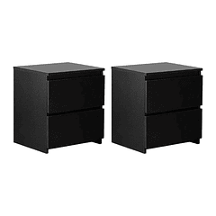 Pack de 2 Veladores Cajon Doble Minimal Oscuro