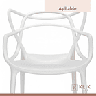 Silla de Terraza Exterior o comedor Master - Blanca 6