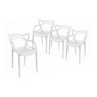 Pack de 4 sillas de terraza o comedor Master  - Blancas 1