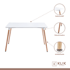 Comedor Rectangular de 120x80 Blanca + 6 Butaca Chandigarh Madera 4