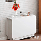 Mesa de comedor plegable extendible blanca 140x60cm 8