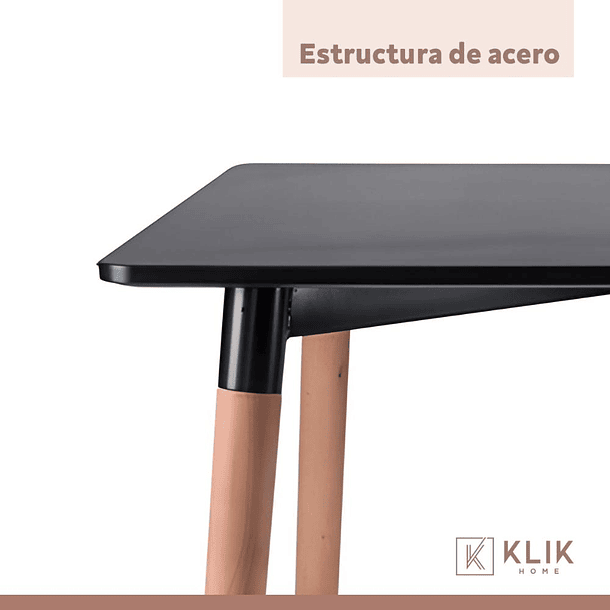 Mesa Cuadrada de Comedor Eames 80x80cm - Negra 7