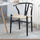 Silla Wishbone Madera Hilo de cuerda - Negra 8