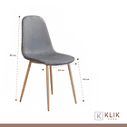 Comedor redondo de vidrio Cross 120cm + 5 Silla Spoon Velvet - Gris 6