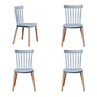 Pack de 4 Sillas Windsor Grises 1