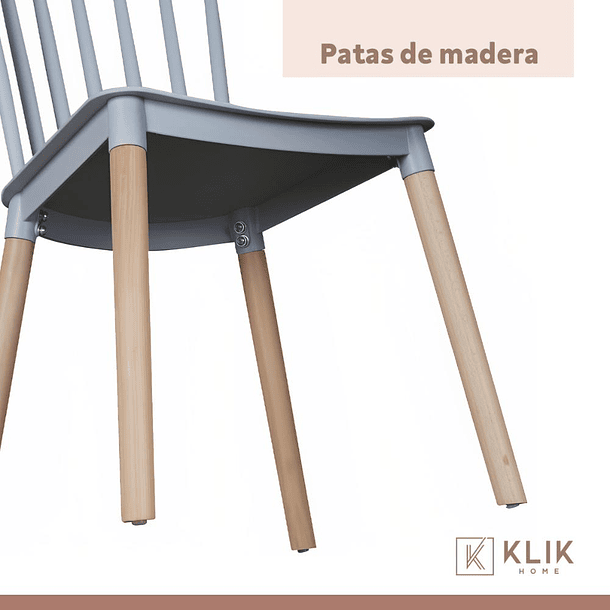 Pack de 4 Sillas Windsor Grises 7