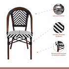 Silla Bistro Parisina Rattan - Blanca con negro 3