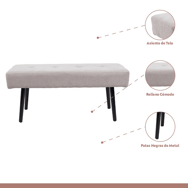 Banqueta Acolchada  Simply - Gris 7