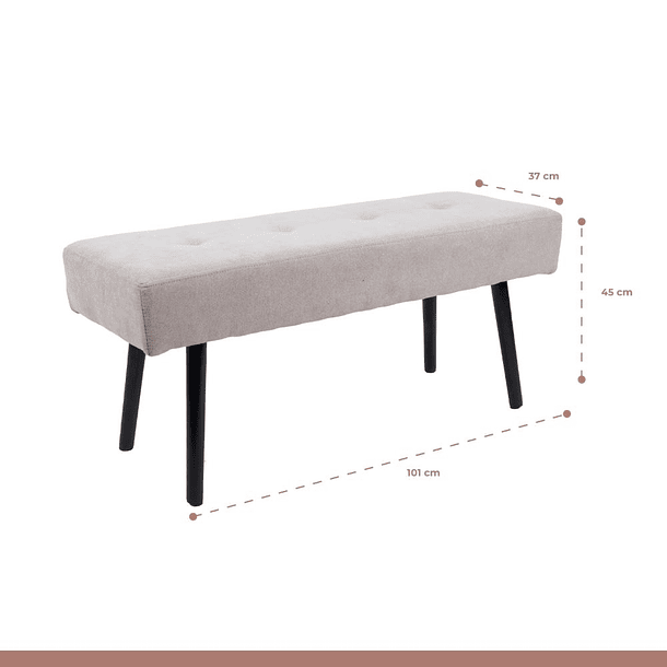 Banqueta Acolchada  Simply - Gris 10