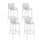 Pack de 4 Taburetes Piso de Bar Terraza Exterior Air Berlín - Blanco 1