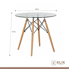 Comedor Mesa Eames 80cm redonda vidrio + 4 Silla Macron Terciopelo - Beige 6