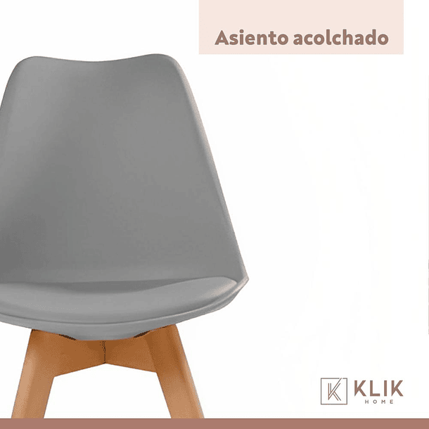 Silla Tulip Acolchada - Gris 6