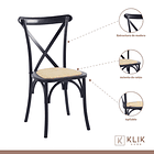 Silla Crossback Madera Rattan Negra 4