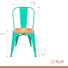 Pack de 4 Sillas Tolix con asiento de madera clara - Menta 4