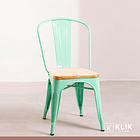 Pack de 4 Sillas Tolix con asiento de madera clara - Menta 8