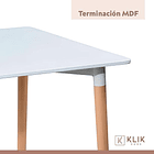 Comedor Mesa Cuadrada Blanca + 4 Sillas Patchwork Celestes 7