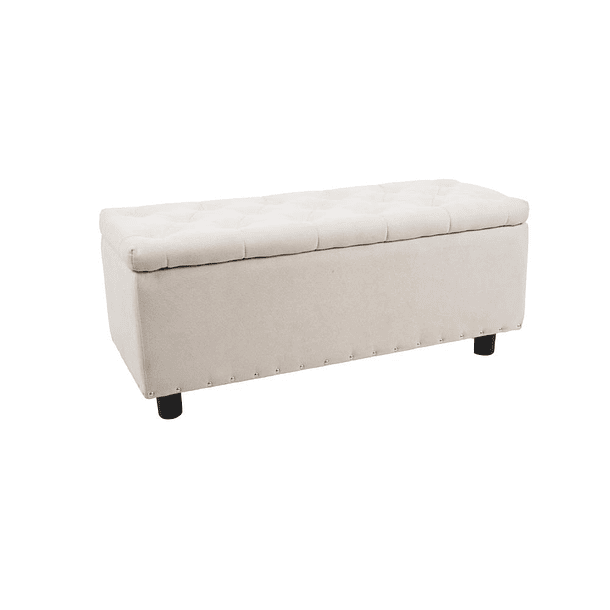 Banqueta acolchada con almacenaje - Beige 2