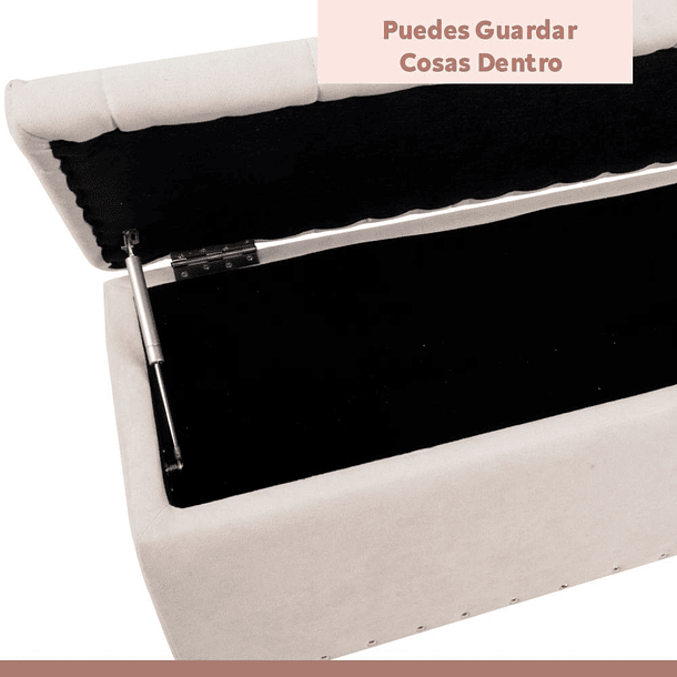 Banqueta acolchada con almacenaje - Beige 15