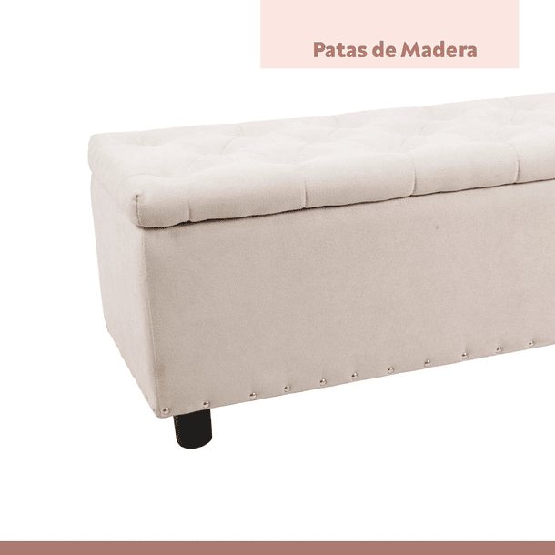 Banqueta acolchada con almacenaje - Beige 17