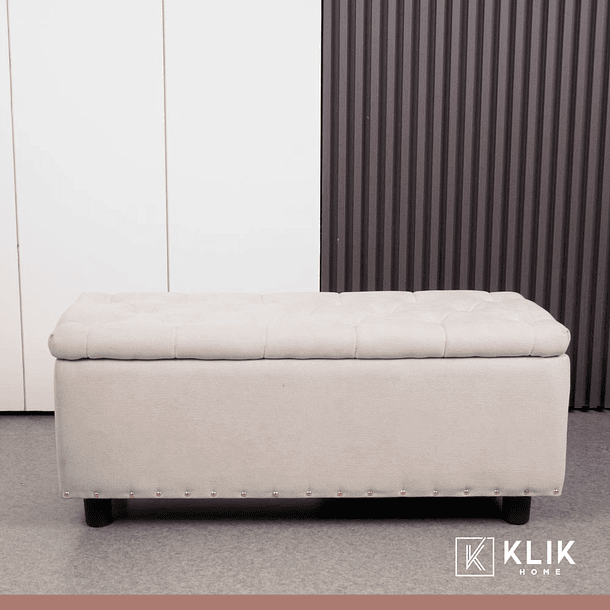 Banqueta acolchada con almacenaje - Beige 18