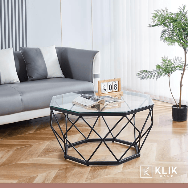 Mesa de centro enrejada 80 cm - Vidrio 2