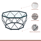 Mesa de centro enrejada 80 cm - Vidrio 3