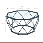 Mesa de centro enrejada 80 cm - Vidrio 4