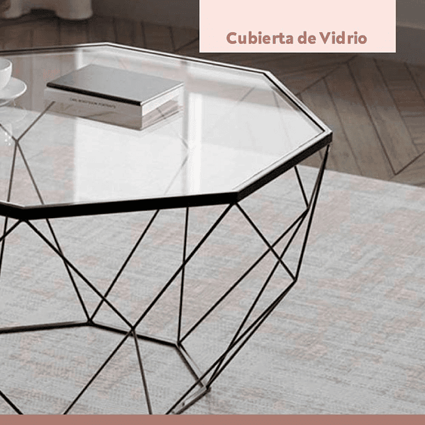 Mesa de centro enrejada 80 cm - Vidrio 5