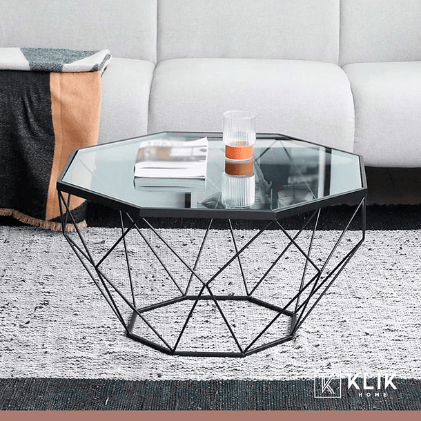 Mesa de centro enrejada 80 cm - Vidrio 8