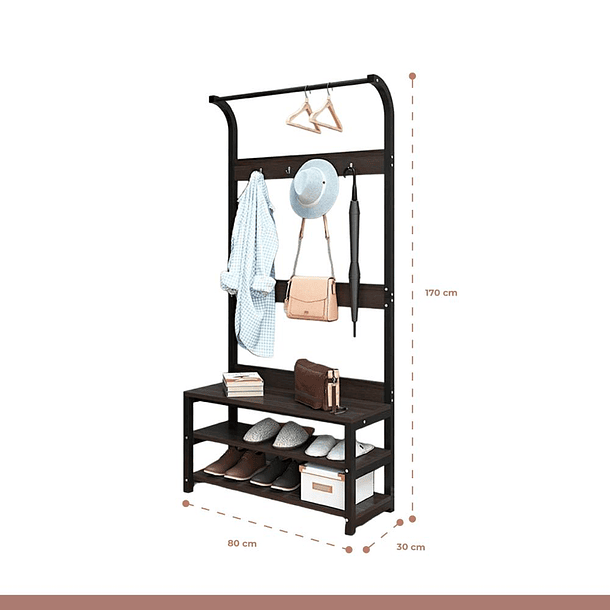 Mueble Organizador Perchero Colgador y Zapatero  4
