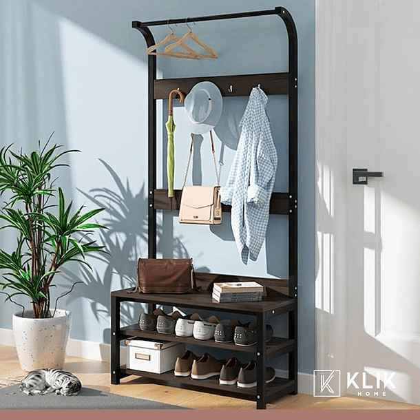 Mueble Organizador Perchero Colgador y Zapatero  8
